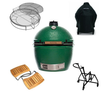 Комплект Big Green Egg Гриль XL 117649 + Чохол для гриля + Грати на 5 рівнів + Крила + Гніздо з ручкою